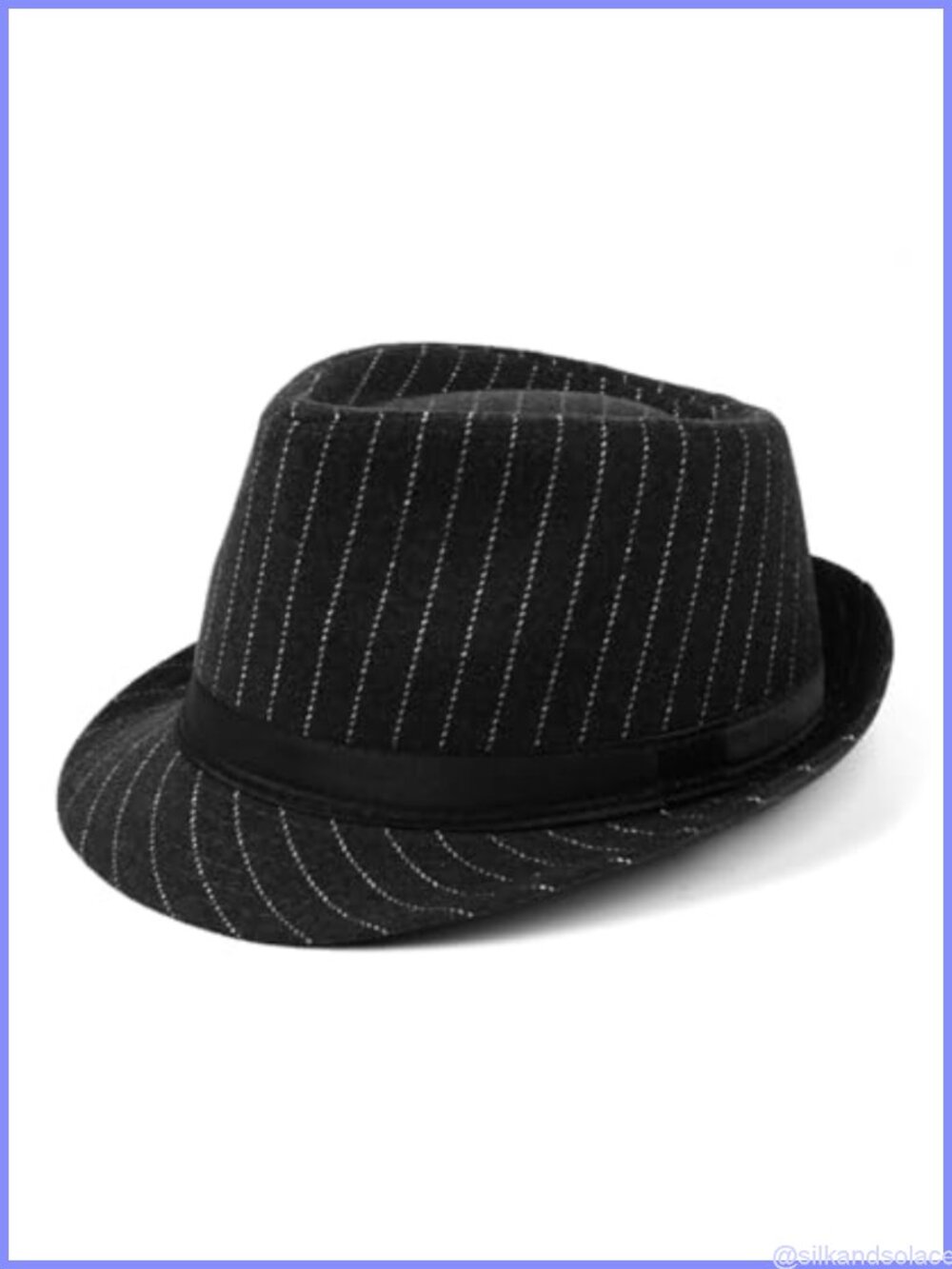 Zylioo Wool Blend Trilby Fedora Hat Short Brim Pinstripe Dress Hat